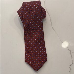 Brooks Brothers Burgundy and Blue Floral Tie